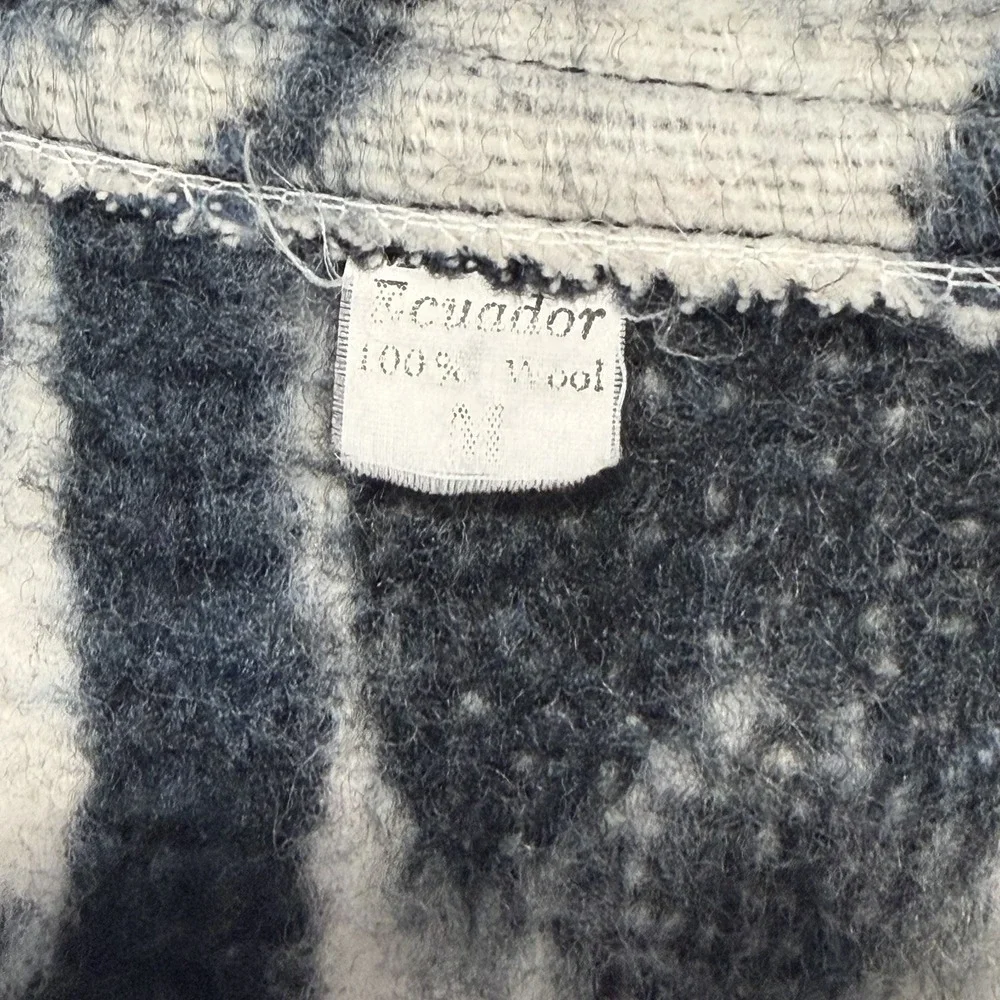 VTG Ecuadorian 100% Wool Jacket Coat Alpaca M Cottagecore Boho‎ Folk Granola